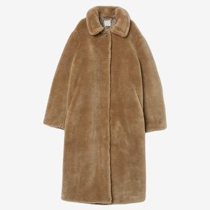 Thick warm H&M NWT wool blend teddy faux sheared fur coat